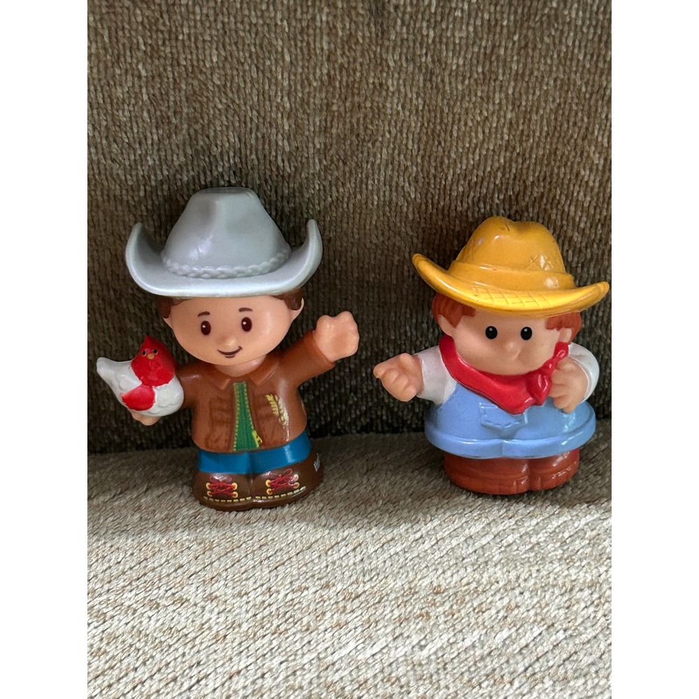Fisher Price Little People Cowboy and Vintage Farmer Figures Lot 1997 2016 DWC31
